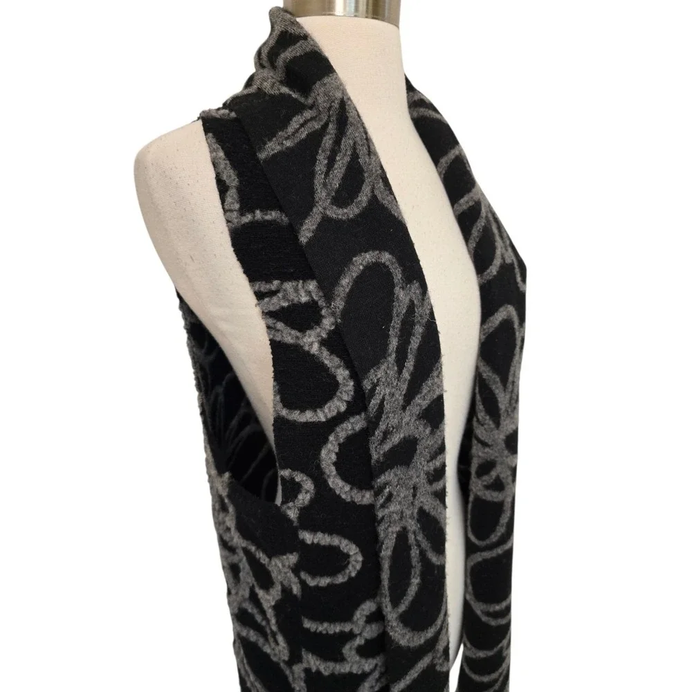 Bryn Walker Womens Open Front Vest Size Medium Black Felted Wool